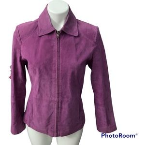relativity Purple Suede Zipper Jacket - Size Small
